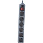 Сетевой фильтр PERFEO POWER+ 5,0м 6 розеток серый 30 012 506 (артикул 16088749) – фото 1