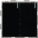 Двухклавишный проходной переключатель CGSS, черный Практика PL-W102-PBCM (артикул 20032792) – фото 1