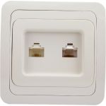Розетка компьютерная RJ-45 + телефонная RJ-11, белая TDM Валдай SQ1804-0015 (артикул 15516646) – фото 1