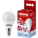 Светодиодная лампа РЕКОРД LED P45-U 8W Е14 4000К 25043 (артикул 24610383) – фото 1