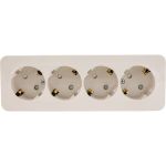 4-ая наружная розетка Schneider Electric Blanca Бежевый, с заземлением, со шторками, изолированная пластина SE BLNRA011417 (артикул 20633668) – фото 1
