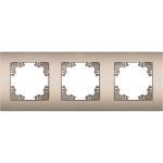 Трехместная горизонтальная рамка UNIVersal серия афина шампань еврослот A0045-Br (артикул 27171492) – фото 1