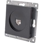 Компьютерная одноместная розетка UNIVersal серия афина с/у, 1а, rj45, графит еврослот A0051-Gr (артикул 27170748) – фото 1