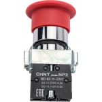 Кнопка управления CHINT "Грибок" d40мм (2) NP2-BC42 без подсветки красная 1НЗ IP40 574846 (артикул 22941141) – фото 1