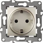 Розетка ЭРА 12-2102-04 2P+E Schuko со шторками, 16A-250В, IP20, шампань Б0014690 (артикул 15840941) – фото 1