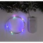 Гирлянда-нить Luazon ROSA, IP20, 1 м, серебристая нить, LED1608-10-6V, 2хCR2032, фиксинг, мульти 5198288 (артикул 19580628) – фото 1