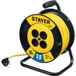 Силовой удлинитель на катушке STAYER S 225 ПВС 2x1.5 30м 3500Вт 55072-30 (артикул 26157707) – фото 1