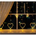 Бахрома Luazon DECOR Сердце, IP20, Ш2.4 м, В0.9 м, Н.С. LED-186-220V, 8 режимов, теплый белый 4356978 (артикул 19565058) – фото 1