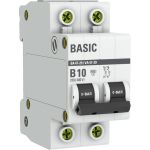 Автоматический выключатель EKF Basic ВА 47-29 2P, 10А, 4,5кА, SQ mcb4729-2-10-B (артикул 16126502) – фото 1