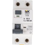 Выключатель дифференциального тока IEK ARMAT R10N 2P 63А 100мА тип A-S AR-R10N-2-063AS100 (артикул 21316672) – фото 1