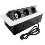 Выдвижной встраиваемый розеточный блок Inrior на 3 EURO розетки, TORO-03-10 (артикул 20397832) – фото 1