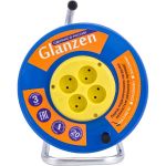 Силовой удлинитель Glanzen на катушке 4 гн. ПВС 2x0,75 арт. EB-20-014 00-00006722 (артикул 25102749) – фото 1