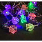 Нить Luazon DCR 5 м, с насадками Кубик тающий, IP20, Н.С. LED-20-220V, моргает, мульти 1080395 (артикул 19580274) – фото 1