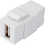 Вставка LANMASTER Keystone USB 2.0, тип A, мама-мама, 180 градусов, белая LAN-OK-USB20-AA/V-WH (артикул 17589162) – фото 1