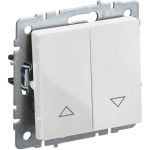 Выключатель IEK Brite жалюзи 10а вс10-1-5-брб белый BR-V15-0-10-K01 (артикул 24591213) – фото 1