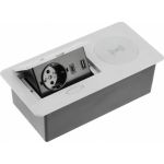 Выдвижной блок розеток GTV выдвижная розетка на 1 EURO розетку и 2 USB-A+C, беспроводная зарядка, серый, AE-PB1SAVAP-53 (артикул 23273721) – фото 1