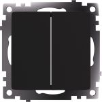 2-клавишный переключатель (механизм) STEKKER gls10-7107-05, 250v, 10а, серия катрин, черный, 49167 (артикул 28528688) – фото 1