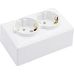 Двойная розетка Vesta Electric Mega с заземлением Mega F00050203BEL (артикул 23300343) – фото 1