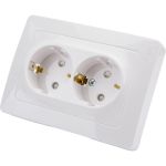 Розетка Schneider Electric Blanca внутр Бел 2-ая с/з со шторками, 16А, 250В SE BLNRS001121 (артикул 19932004) – фото 1