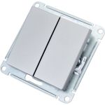 2-клавишный выключатель Schneider Electric AtlasDesign Сталь сх.5, 10АХ, механизм SE ATN000951 (артикул 19931038) – фото 1
