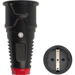 Розетка кабельная PCE 16A 220V 2P+E IP20 корпус черный, маркер красный 2520-sr (артикул 16230235) – фото 1