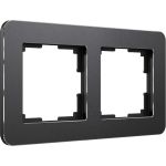 Рамка на 2 поста WERKEL W0022608 Platinum черный алюминий a059213 (артикул 23164449) – фото 1