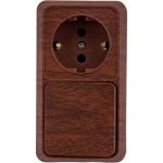 Бло: розетка с выключателем Intro Quadro 2-701-10 горизонтальный 16А-250В, IP20, открытая установка, венге, Б0053868 (артикул 20772261) – фото 1