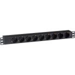 Блок розеток ExeGate ServerPro PDU-19H907 Al-9S-C20, 19, 1U, алюминий, 9Schuko, С20 280853 (артикул 17618310) – фото 1