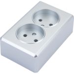 Розетка Vesta Electric vesta-electric mega silver двойная без заземления FRZ00010221SRM (артикул 28171628) – фото 1