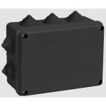 Распаячная коробка IEK км41241 150x110x70мм ip44 10 вв. черная UKO11-150-110-070-K02-44 (артикул 26721134) – фото 1