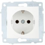 Механизм розетки OVIVO с заземлением, белый, 600-000301-217 (артикул 23841279) – фото 1