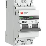 Автоматический выключатель EKF PROxima ВА 47-63 2P, 63А, 4,5kA, SQ mcb4763-2-63D-pro (артикул 16176298) – фото 1