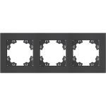 Трехместная горизонтальная рамка UNIVersal серия афина графит еврослот A0045-Gr (артикул 27170550) – фото 1