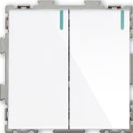 Двухклавишный проходной переключатель CGSS, белый ""Практика"" PL-W102-PWCG (артикул 20032756) – фото 1