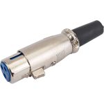 Разъем XLR 3P гнездо Pro Legend металл на кабель с хомутом 70мм, PL2187 (артикул 24606867) – фото 1
