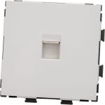 Компьютерная розетка CGSS RJ45 кат. 5e одинарная, белая ""Практика"" PL-W201C-WCG (артикул 20032558) – фото 1
