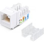 Вставка Keystone Cabeus Jack RJ-45, категория 6, заделка тип 110, белая, со стяжкой KJ-RJ45-Cat.6-90-SW (артикул 26008955) – фото 1