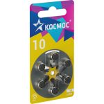 Воздушно цинковый элемент питания КОСМОС для слухового аппарата ZA10(10, PR70, DA230, V10) 1,45V 6BL, KOCZA-10BL6 (артикул 24428350) – фото 1