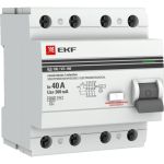 Селективное устройство защитного отключения EKF 4P 40А/300мА PROxima elcb-4-40-300S-em-pro (артикул 16210483) – фото 1