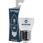 Светодиодная лампа Включай 8W E27 свеча 3000K 220V LED PREMIUM C37-8W-E27-N 1003878 (артикул 16835965) – фото 1