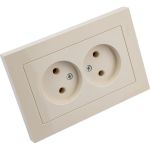 Розетка Schneider Electric AtlasDesign Беж б/з двойная, 16А, в сборе SE ATN000220 (артикул 19935592) – фото 1