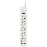 Фильтр SVEN SF-05LU 3,0 м (5 евро розеток,2 USB) белый, цветная коробка SV-017415 (артикул 25955111) – фото 1