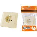 Розетка TDM 2П+З 16А 250В слоновая кость Ильмень SQ1823-0110 (артикул 20825313) – фото 1