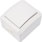 Накладной одноклавишный выключатель KRANZ IP54 белый KR-78-0834 (артикул 21587104) – фото 1