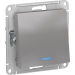 1-клавишный переключатель Schneider Electric AtlasDesign Алюминий с подсветкой, сх.6а SE ATN000363 (артикул 20633686) – фото 1