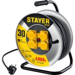 Силовой удлинитель на стальной катушке STAYER Pro 325 КГ 3x2.5 30м 55076-30_z01 (артикул 27630162) – фото 1