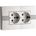 2-я розетка MONO ELECTRIC Eco, с заземлением, белый/белый 101-010104-120 (артикул 16458009) – фото 1