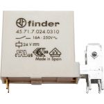 Миниатюрное реле Finder 1но конт. 16а, = 24в чувст. пост. тока, для печат монт. + разъем, 457170240310 (артикул 18577435) – фото 1