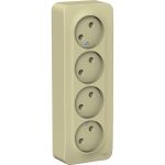 4-ая наружная розетка Schneider Electric Blanca Бежевый, без заземления, без шторок, изолированная пластина SE BLNRA000417 (артикул 20633218) – фото 1