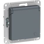 Розетка Schneider Electric AtlasDesign Грифель с/з, со шторками, с крышкой, 16А SE ATN000746 (артикул 19940170) – фото 1